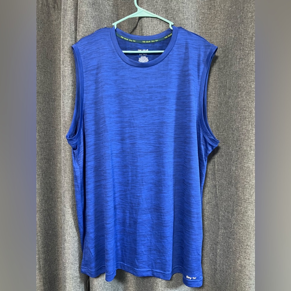 Brand new blue sleeveless tank for men, size 3XLT